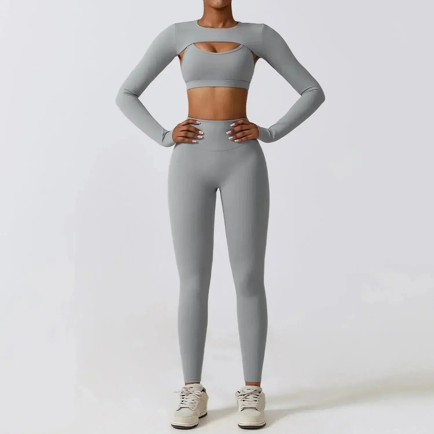 Mirella – Trendy design – Armwarmer workout set-10174860722503-Ivory Ombre