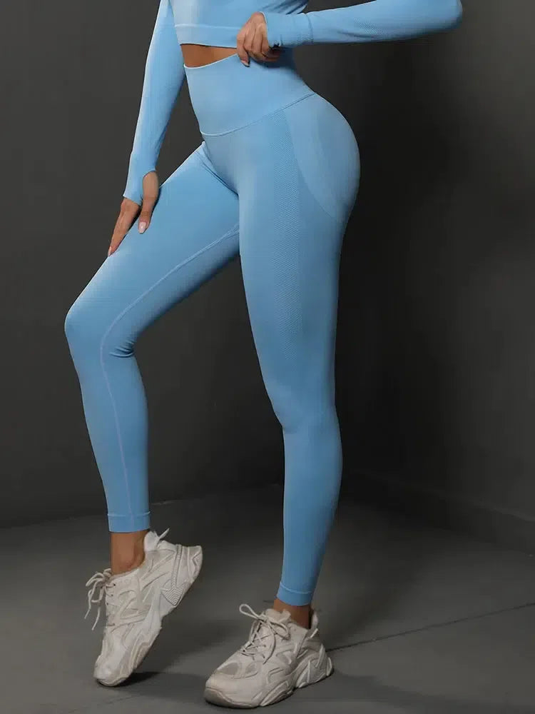 Nicoletta – Seamless design – Sleek gymwear leggings-10174786306375-Ivory Ombre