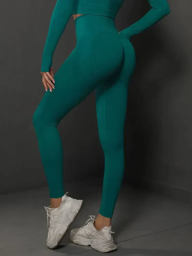 Nicoletta – Seamless design – Sleek gymwear leggings-10174786306375-Ivory Ombre