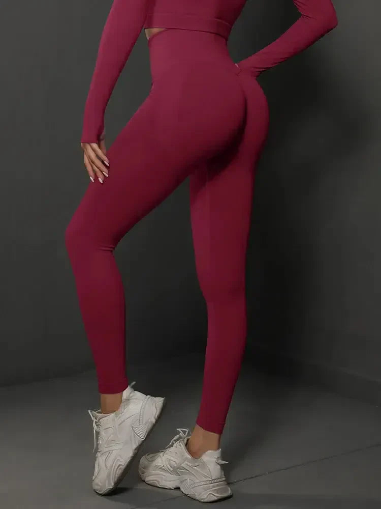 Nicoletta – Seamless design – Sleek gymwear leggings-10174786306375-Ivory Ombre