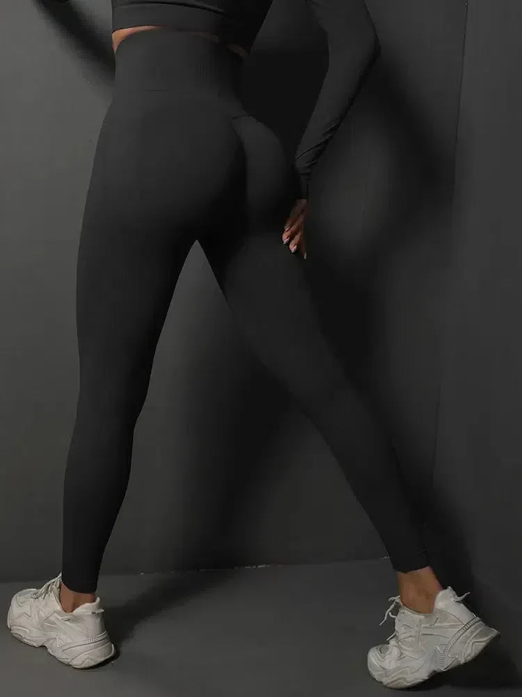Nicoletta – Seamless design – Sleek gymwear leggings-10174786306375-Ivory Ombre