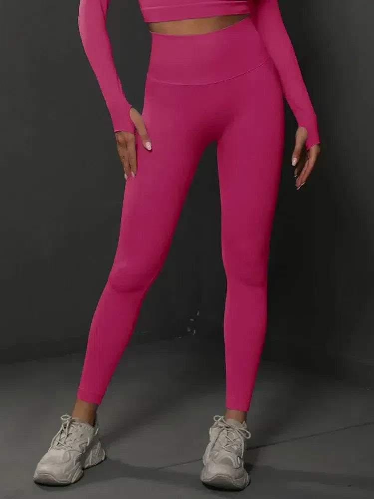Nicoletta – Seamless design – Sleek gymwear leggings-10174786306375-Ivory Ombre