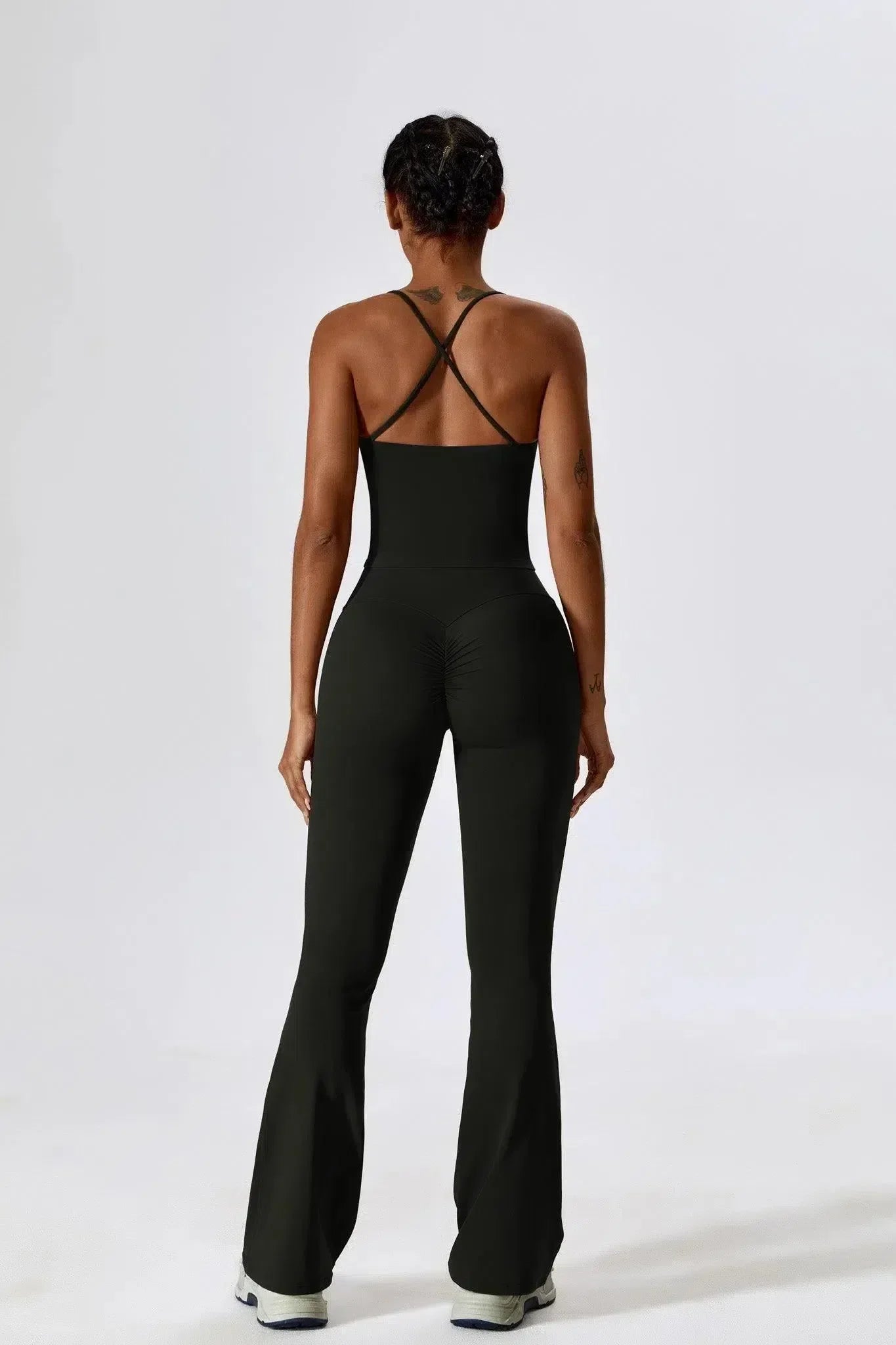 Nicolina – Square neckline – Top & flared leggings set-10174790500679-Ivory Ombre