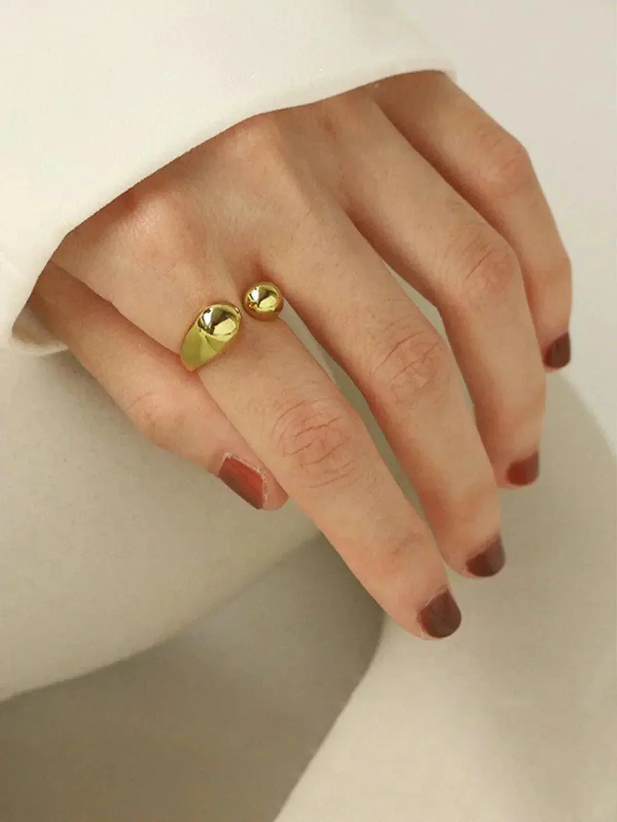 Noxara – Minimalist design – Gold-plated ring-10173353853255-Ivory Ombre