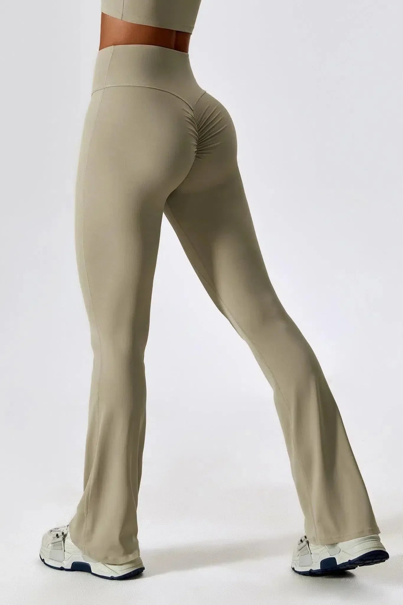 Oceane – Square neckline – Crop top & leggings set-10174790238535-Ivory Ombre