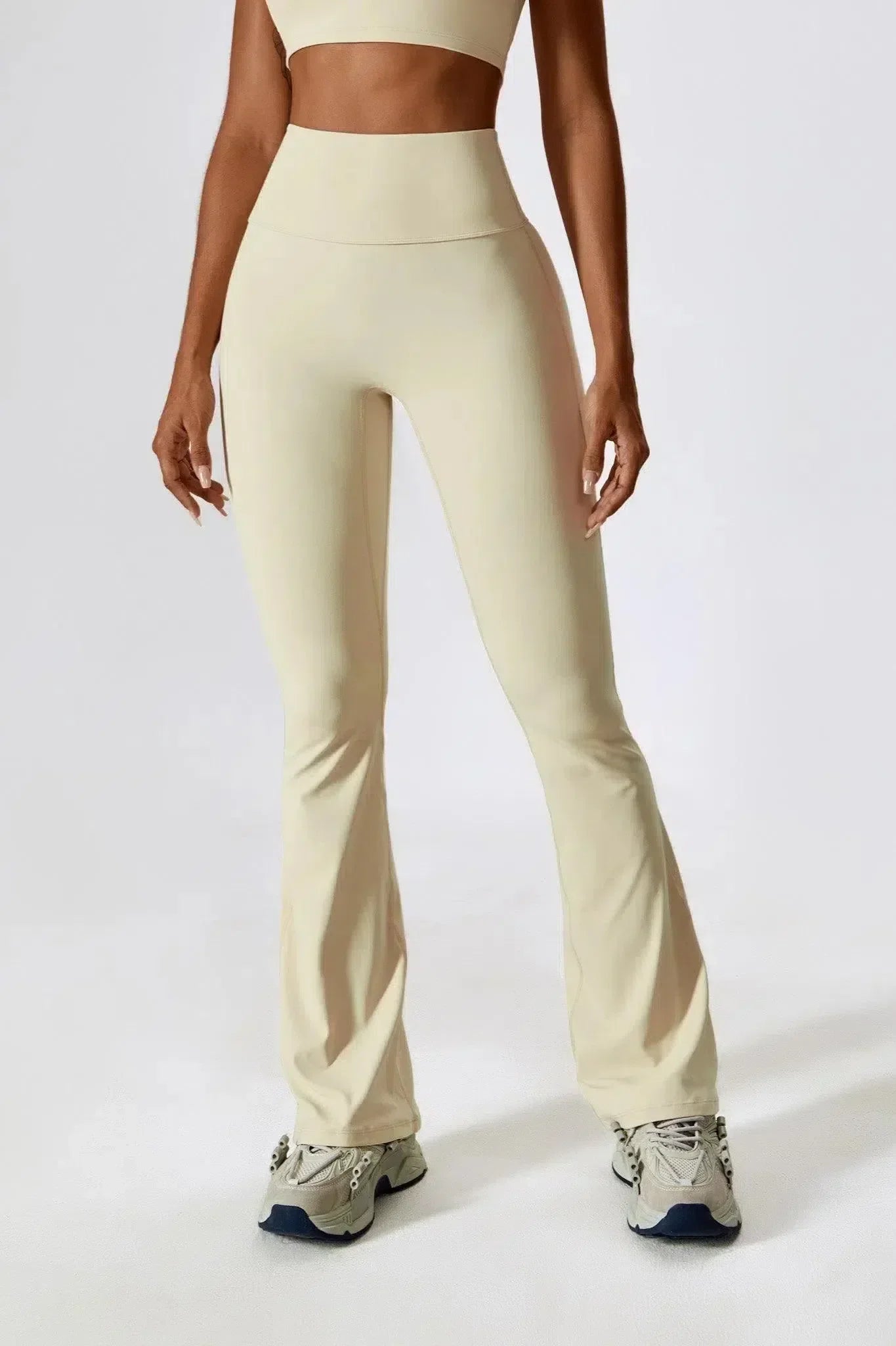 Oceane – Square neckline – Crop top & leggings set-10174790238535-Ivory Ombre