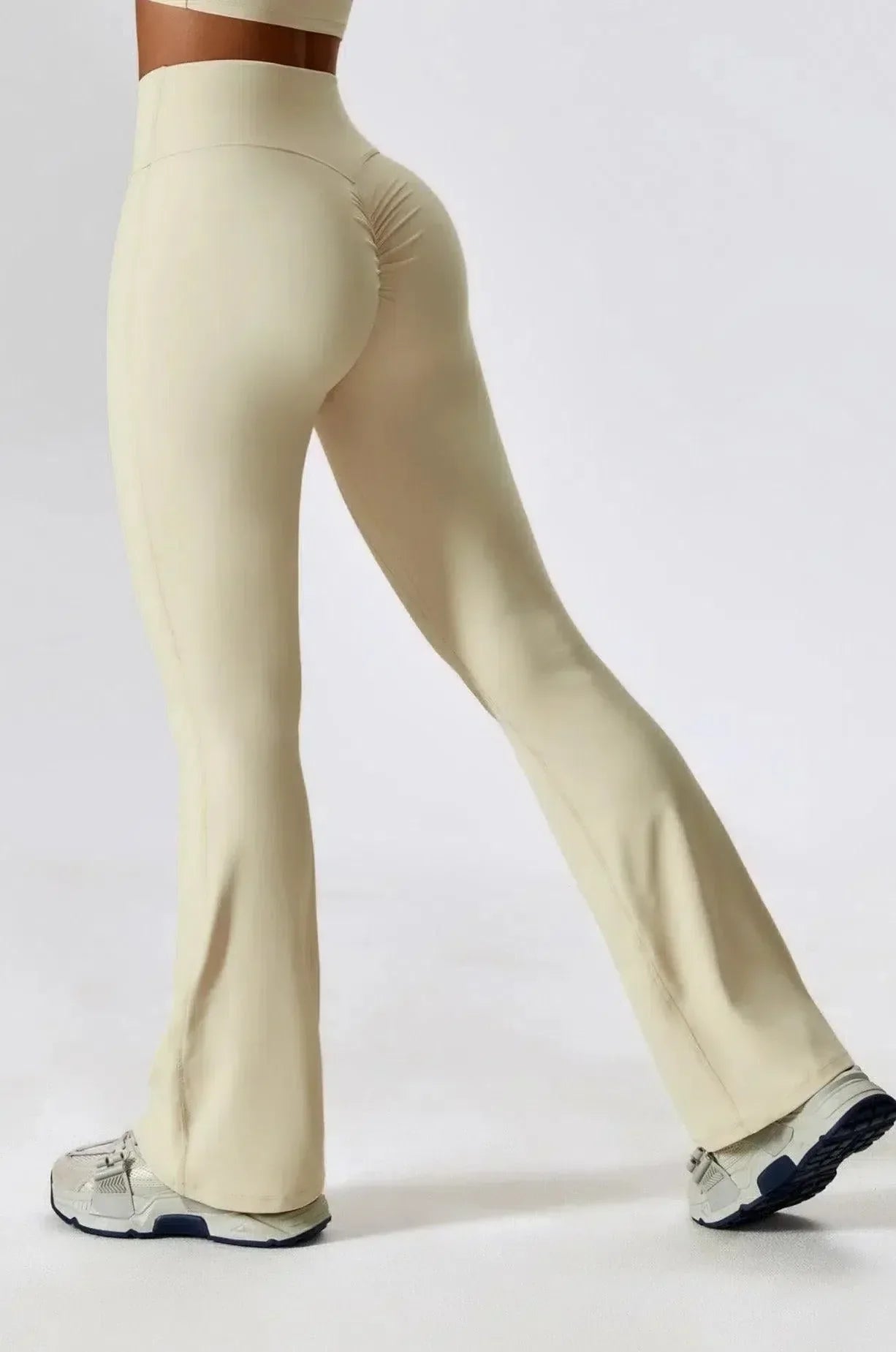 Oceane – Square neckline – Crop top & leggings set-10174790238535-Ivory Ombre