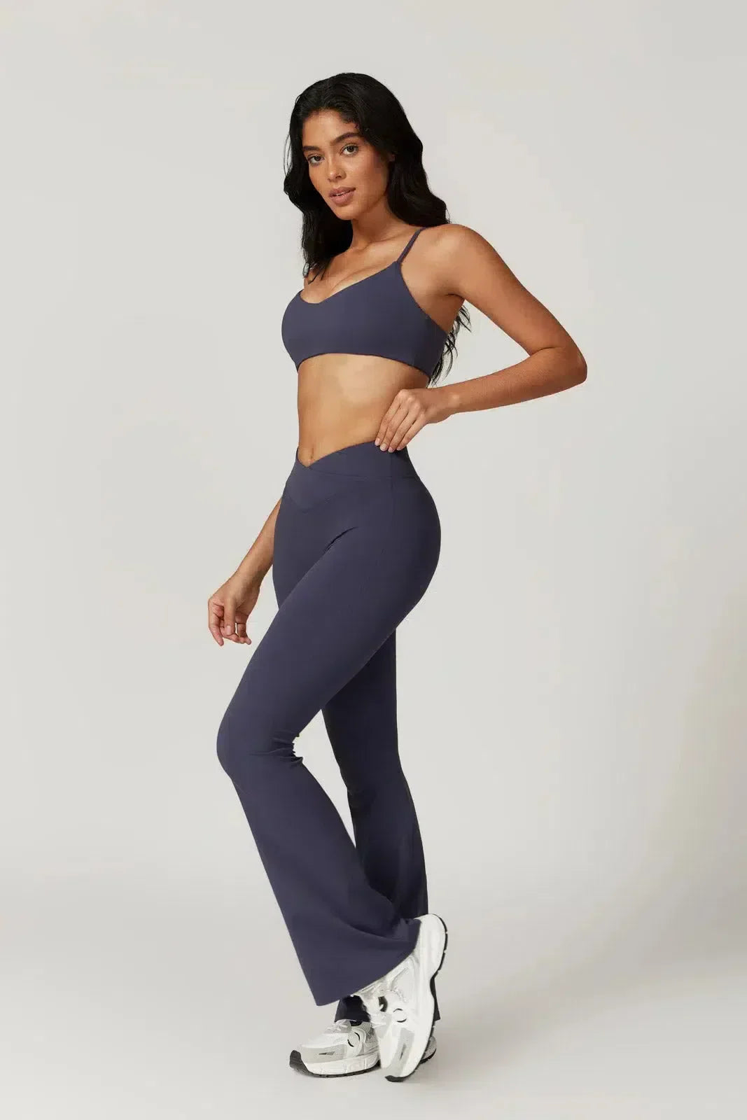 Palmira – U-neckline – Sports bra & flared leggings set-10174790009159-Ivory Ombre