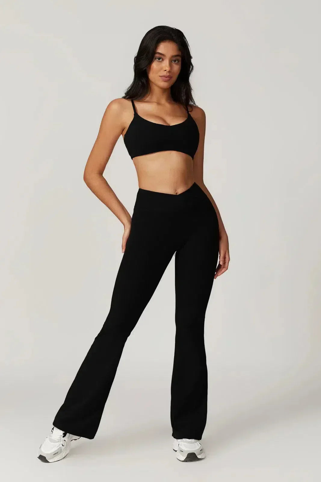 Palmira – U-neckline – Sports bra & flared leggings set-10174790009159-Ivory Ombre