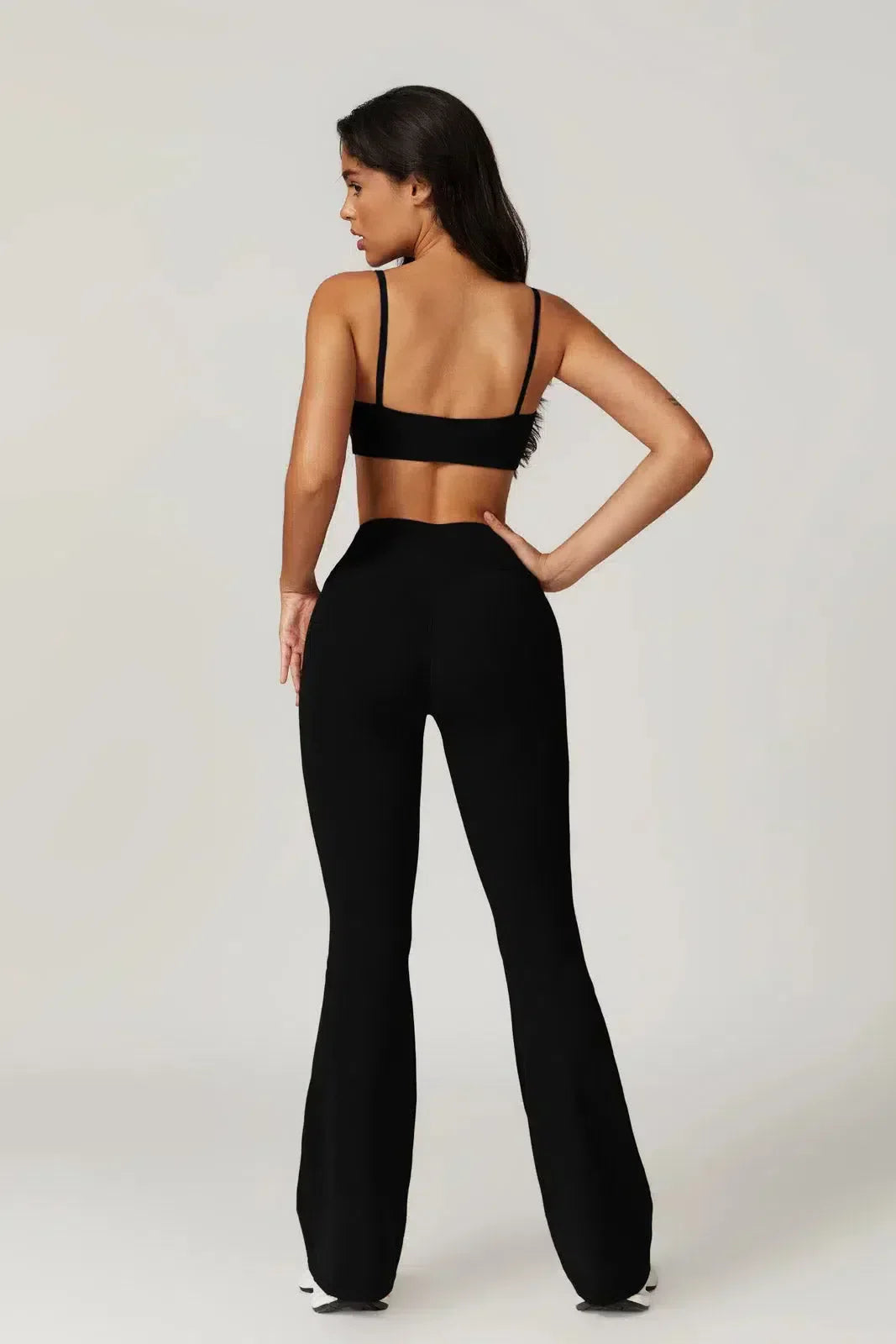 Palmira – U-neckline – Sports bra & flared leggings set-10174790009159-Ivory Ombre
