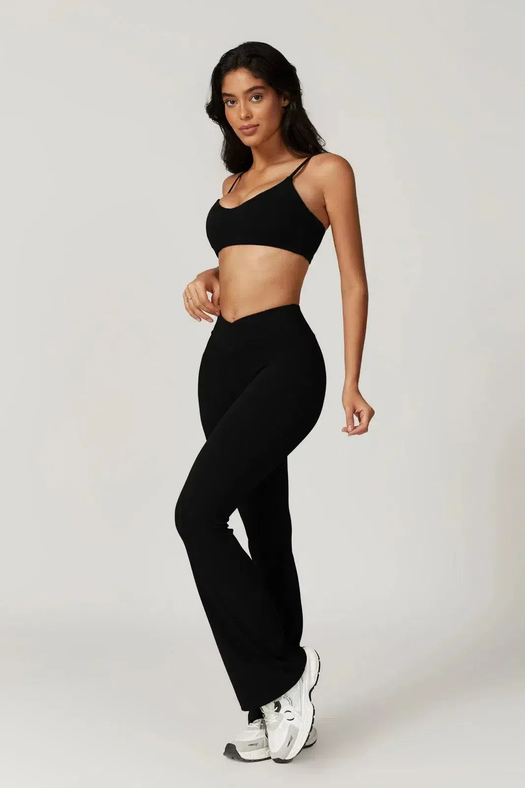Palmira – U-neckline – Sports bra & flared leggings set-10174790009159-Ivory Ombre