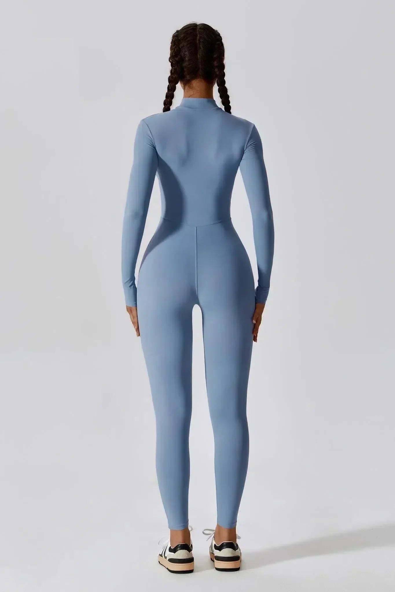 Paola – High-neck zip – Long-sleeve jumpsuit-10174779130183-Ivory Ombre