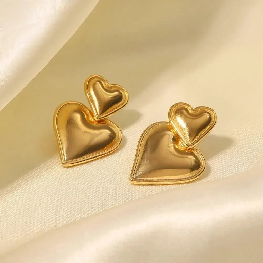 Passione – Double-heart design – Earrings-10173354475847-Ivory Ombre