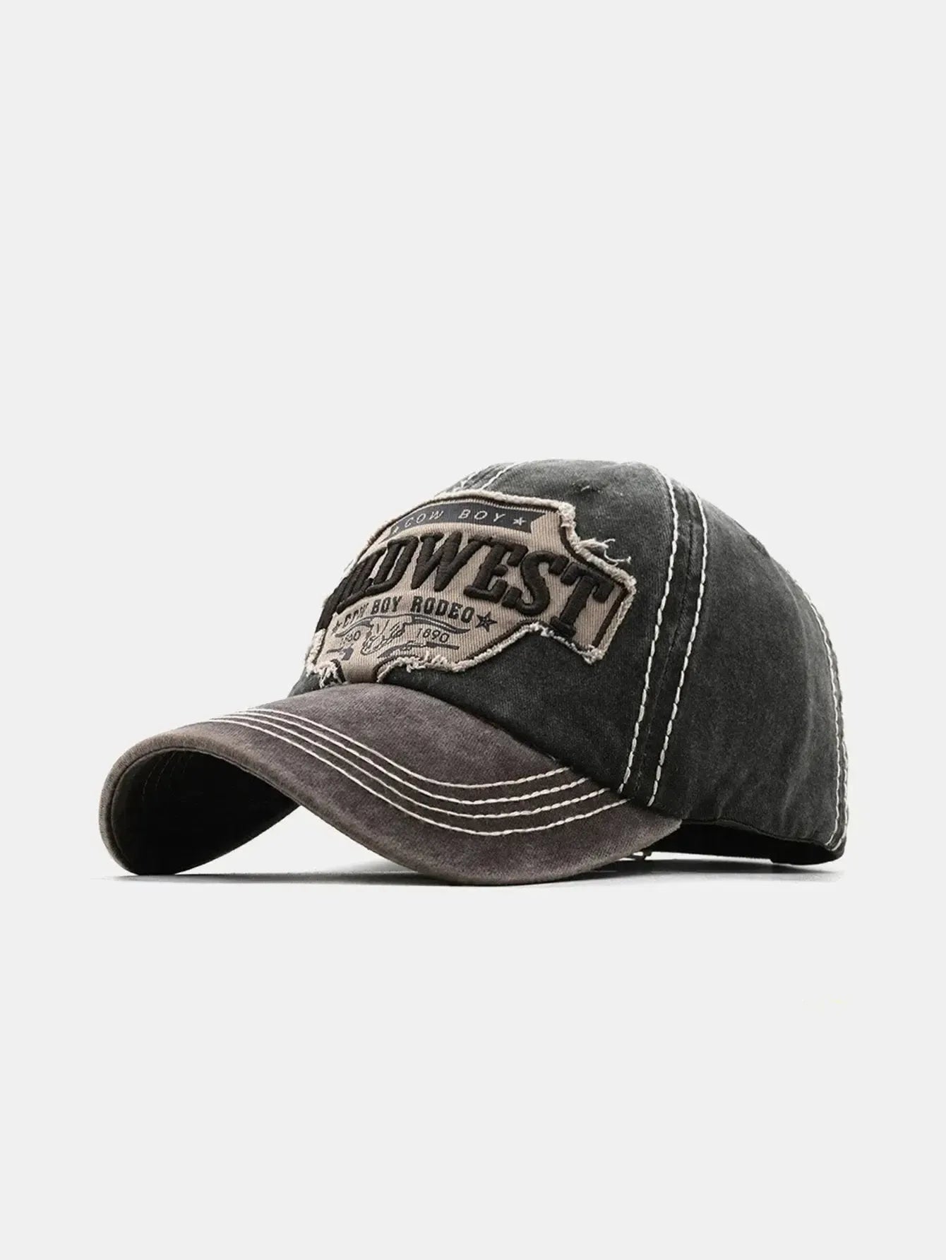 Ravessa – Western-inspired – Distressed cap-10174659428679-Ivory Ombre