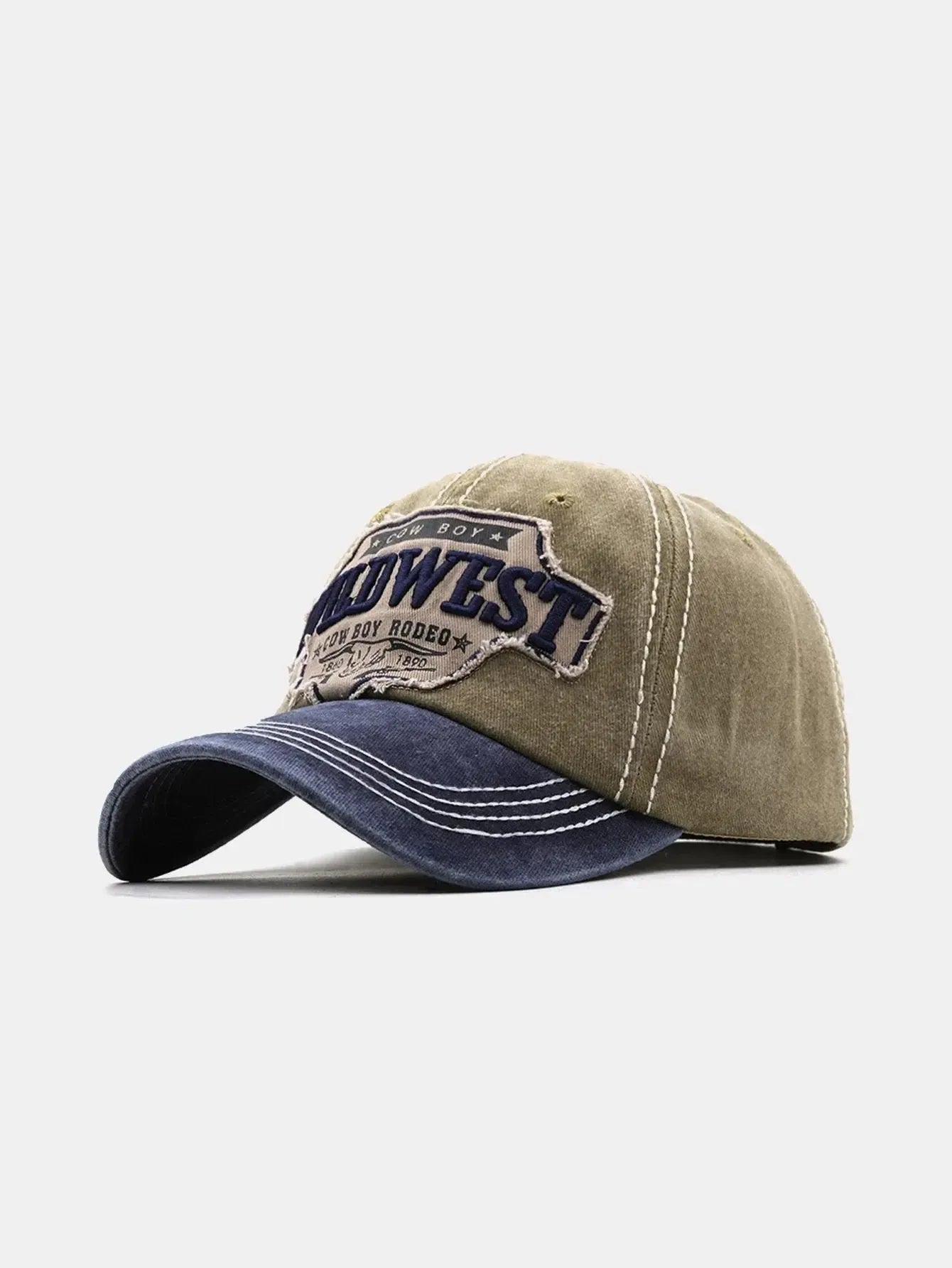 Ravessa – Western-inspired – Distressed cap-10174659428679-Ivory Ombre