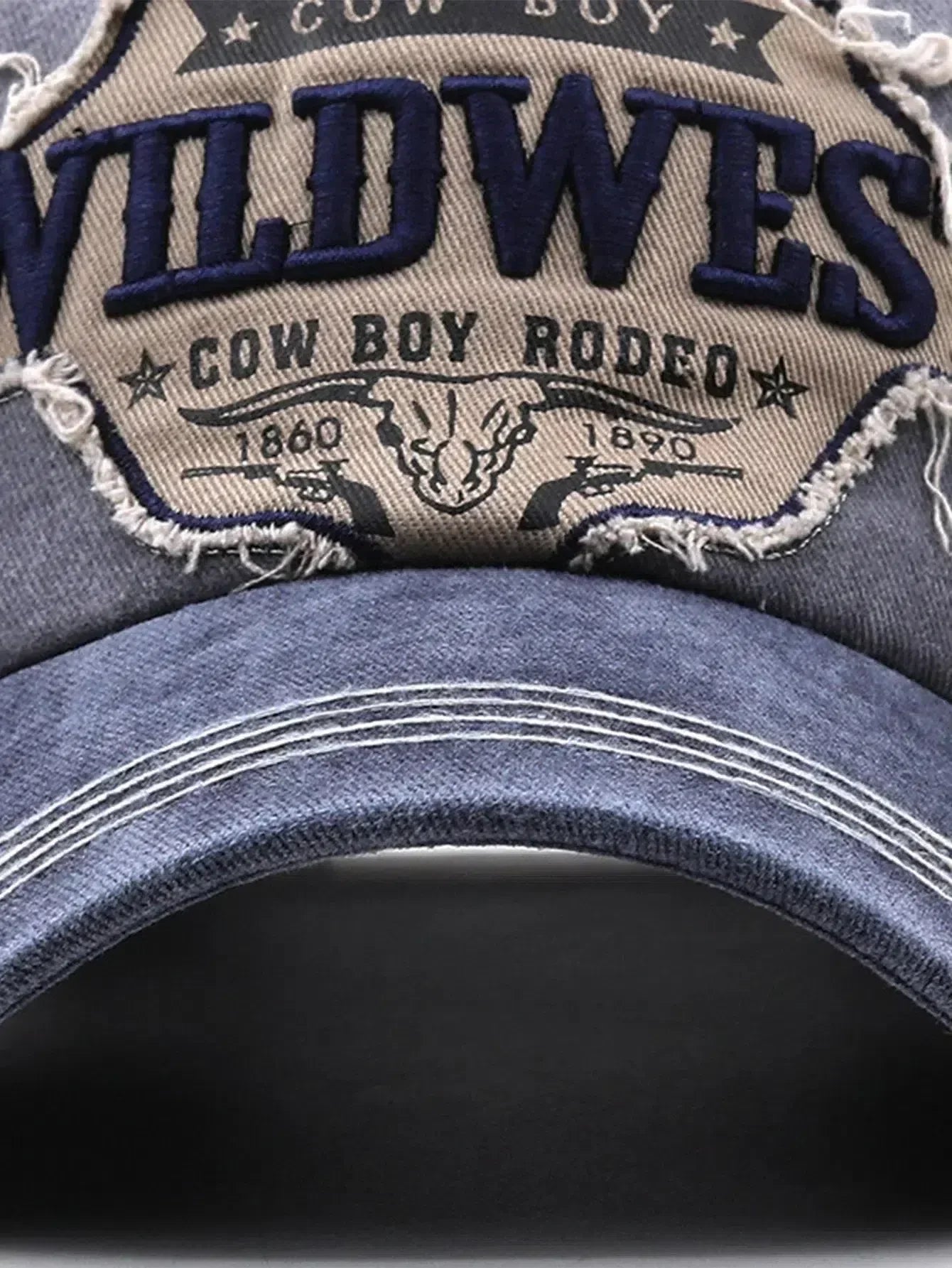 Ravessa – Western-inspired – Distressed cap-10174659428679-Ivory Ombre