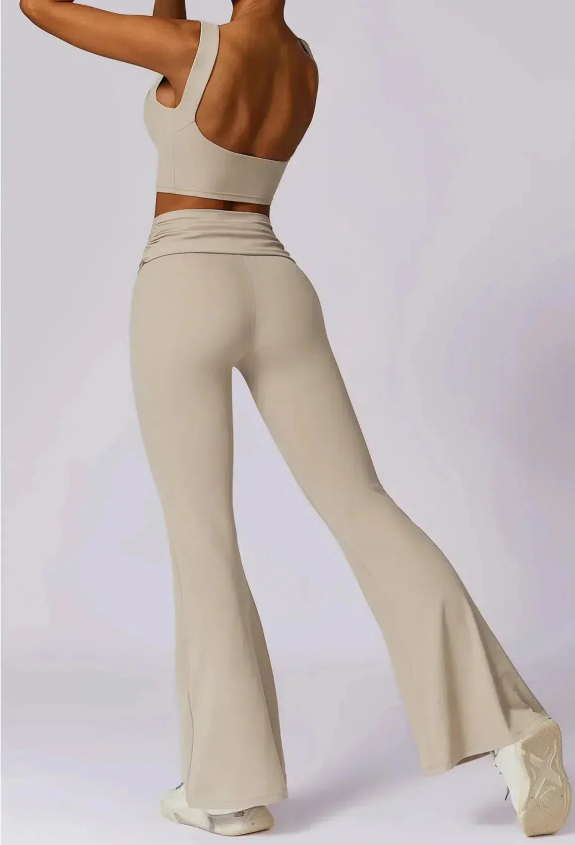 Renata – Padded tank top – Flared gym set-10174860656967-Ivory Ombre
