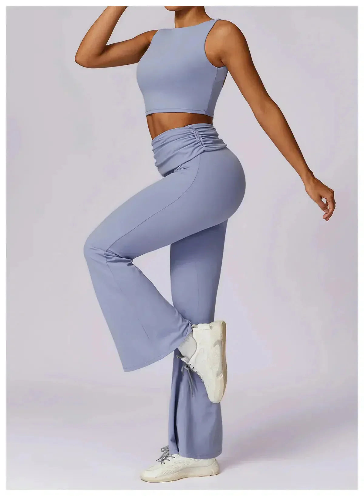 Renata – Padded tank top – Flared gym set-10174860656967-Ivory Ombre