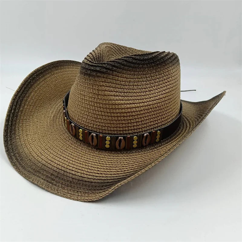 Rialora – Beaded coral – Straw cowboy hat-10174849548615-Ivory Ombre