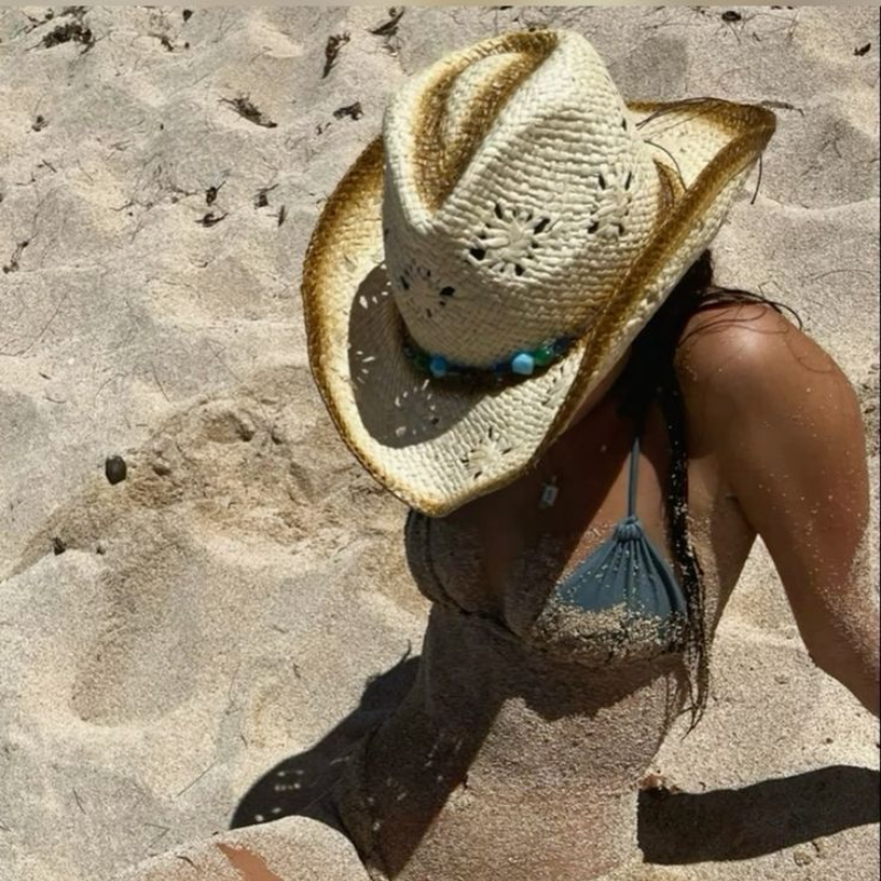 Rialora – Beaded coral – Straw cowboy hat-10174849548615-Ivory Ombre