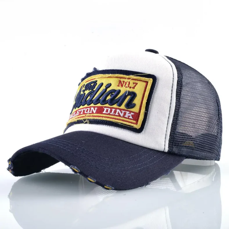 Rokellan – Distressed patch – Trucker cap-10174850269511-Ivory Ombre