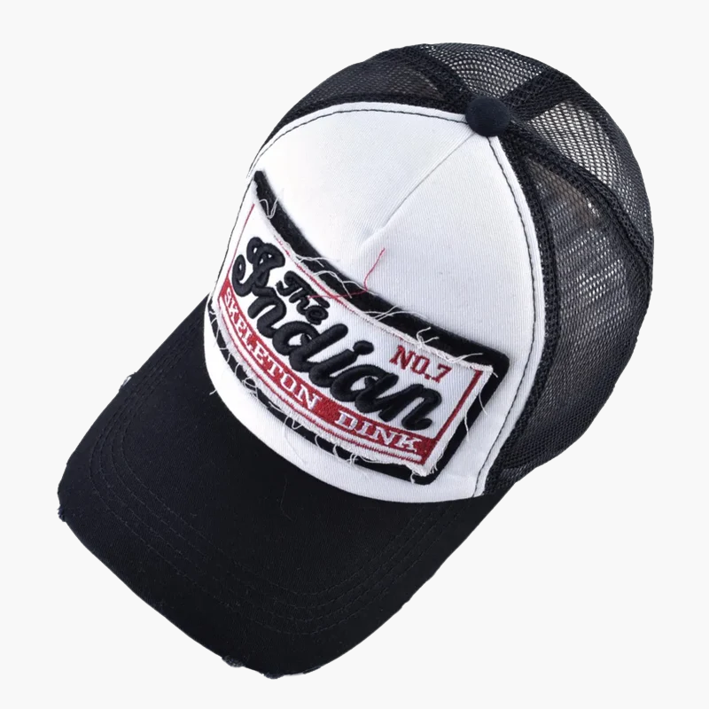 Rokellan – Distressed patch – Trucker cap-10174850269511-Ivory Ombre