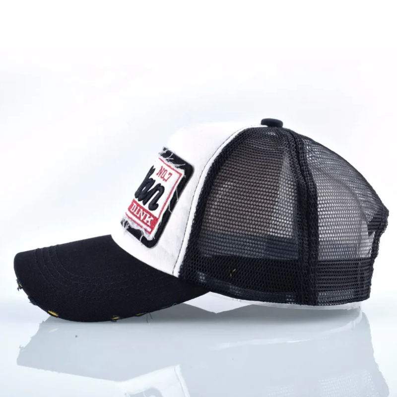 Rokellan – Distressed patch – Trucker cap-10174850269511-Ivory Ombre