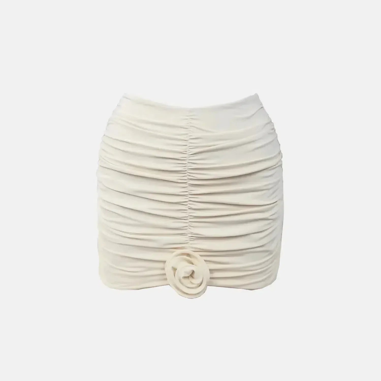 Satie Élégance Set – White – Floral gathered skirt-10174706516295-Ivory Ombre