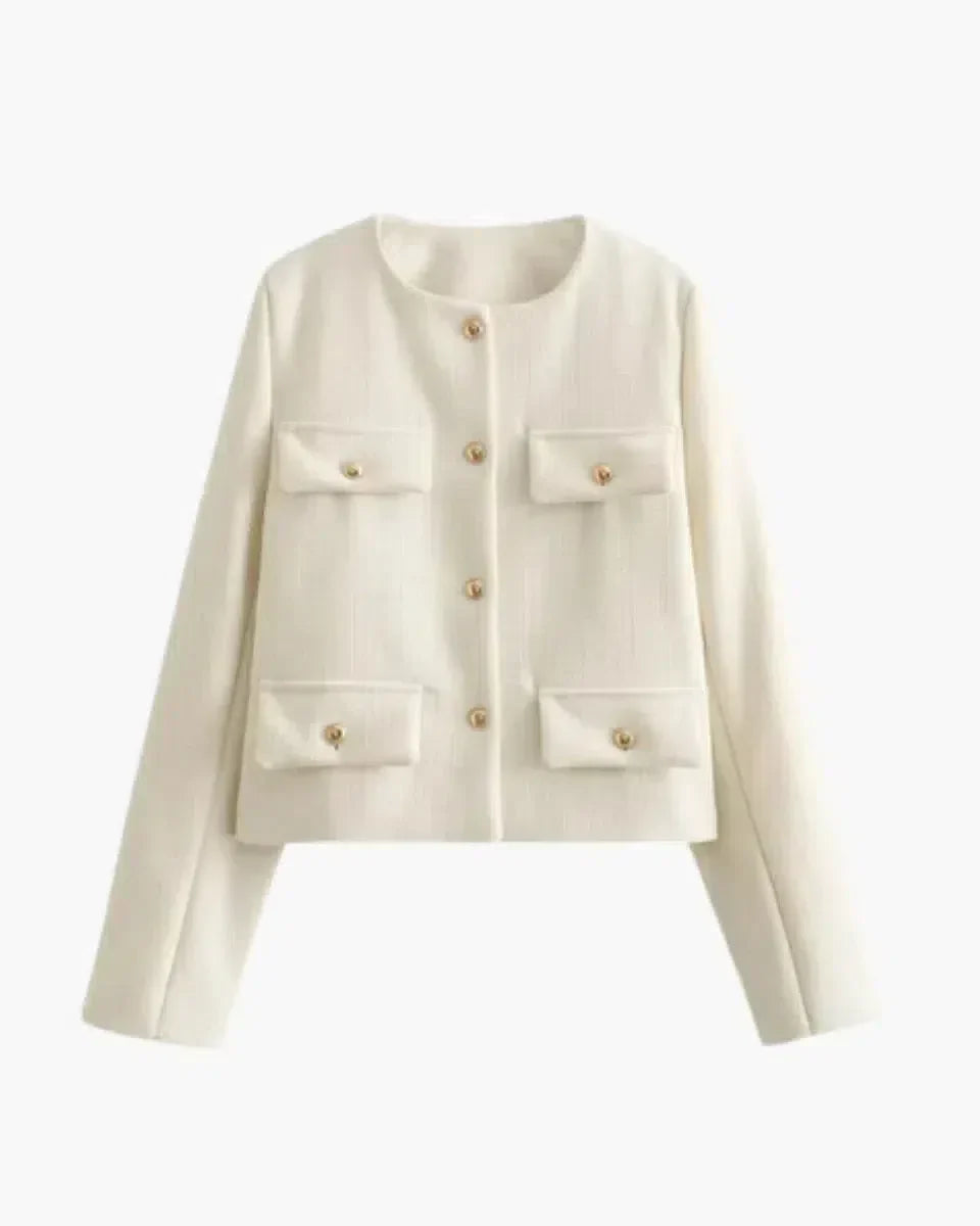 Savoire Chic – Classic tailored cut – Blazer-10174774640967-Ivory Ombre
