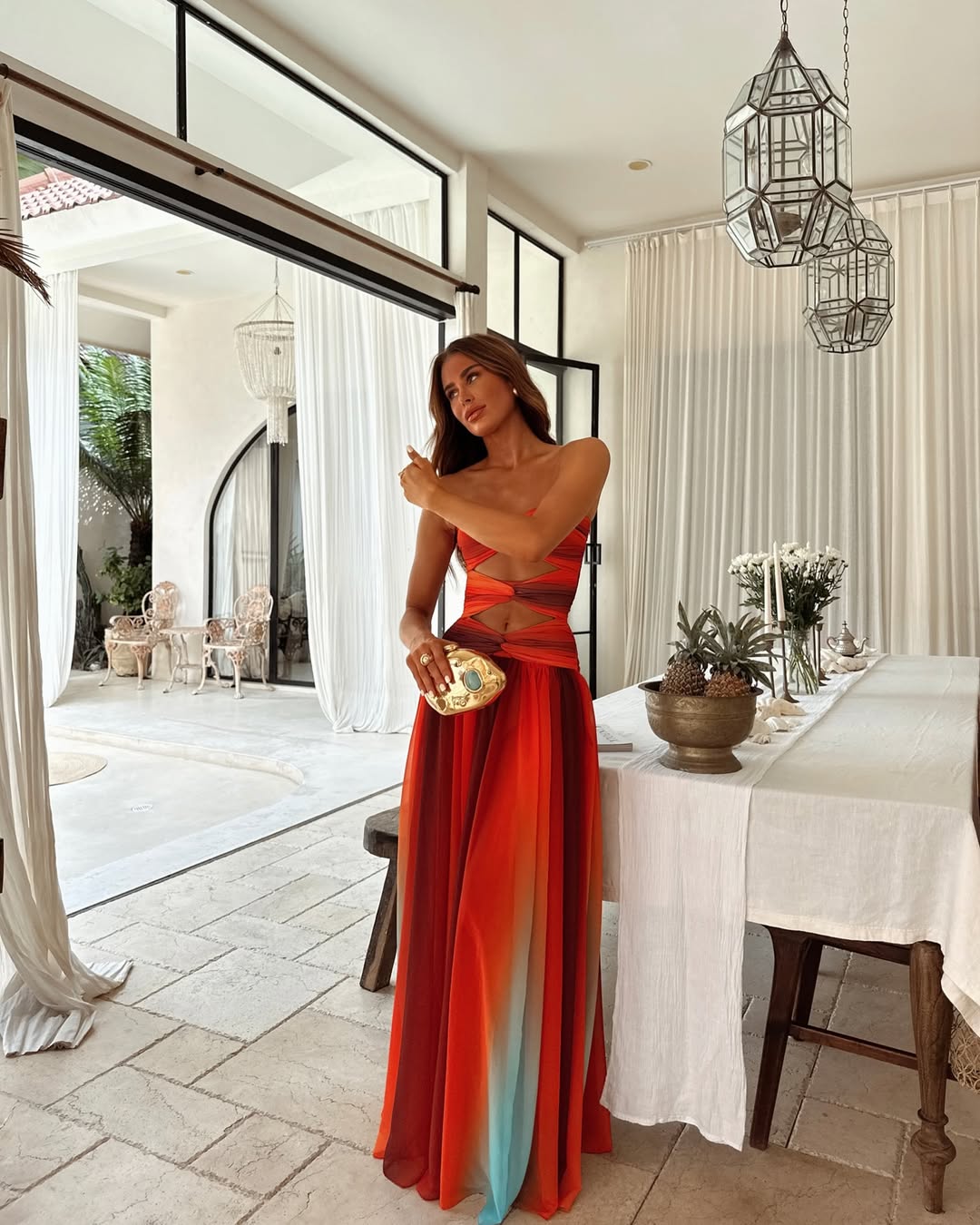 Seravelle – Sunset ombré – Maxi Dress-10183996801351-Ivory Ombre