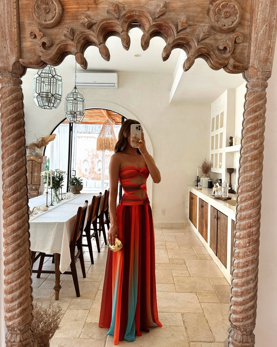 Seravelle – Sunset ombré – Maxi Dress-10183996801351-Ivory Ombre