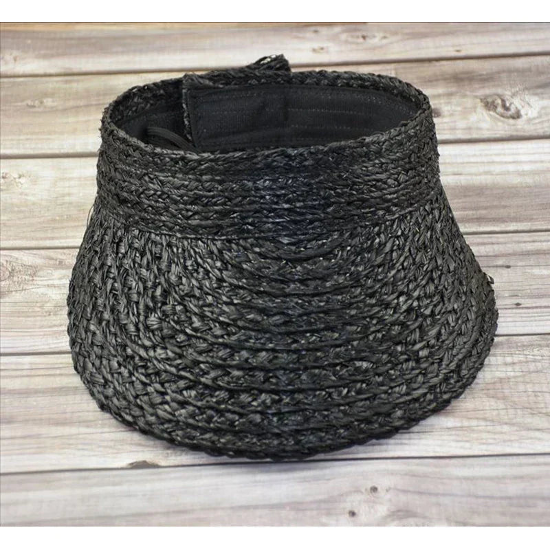 Serina – Braided straw – Sun visor-10174849843527-Ivory Ombre