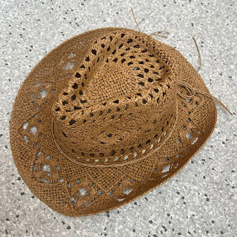 Solara – Open weave – Straw cowboy hat-10174849417543-Ivory Ombre