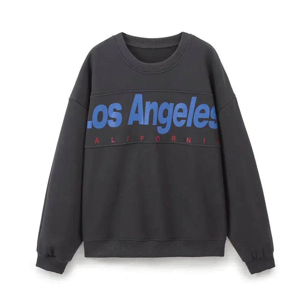 Soleil – Crew neck sweatshirt & jogger-style pants – Los Angeles lounge set-10174845747527-Ivory Ombre