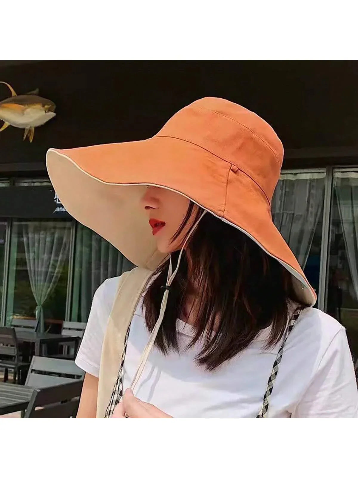 Solmira – Wide brim – Reversible sun hat-10174850859335-Ivory Ombre