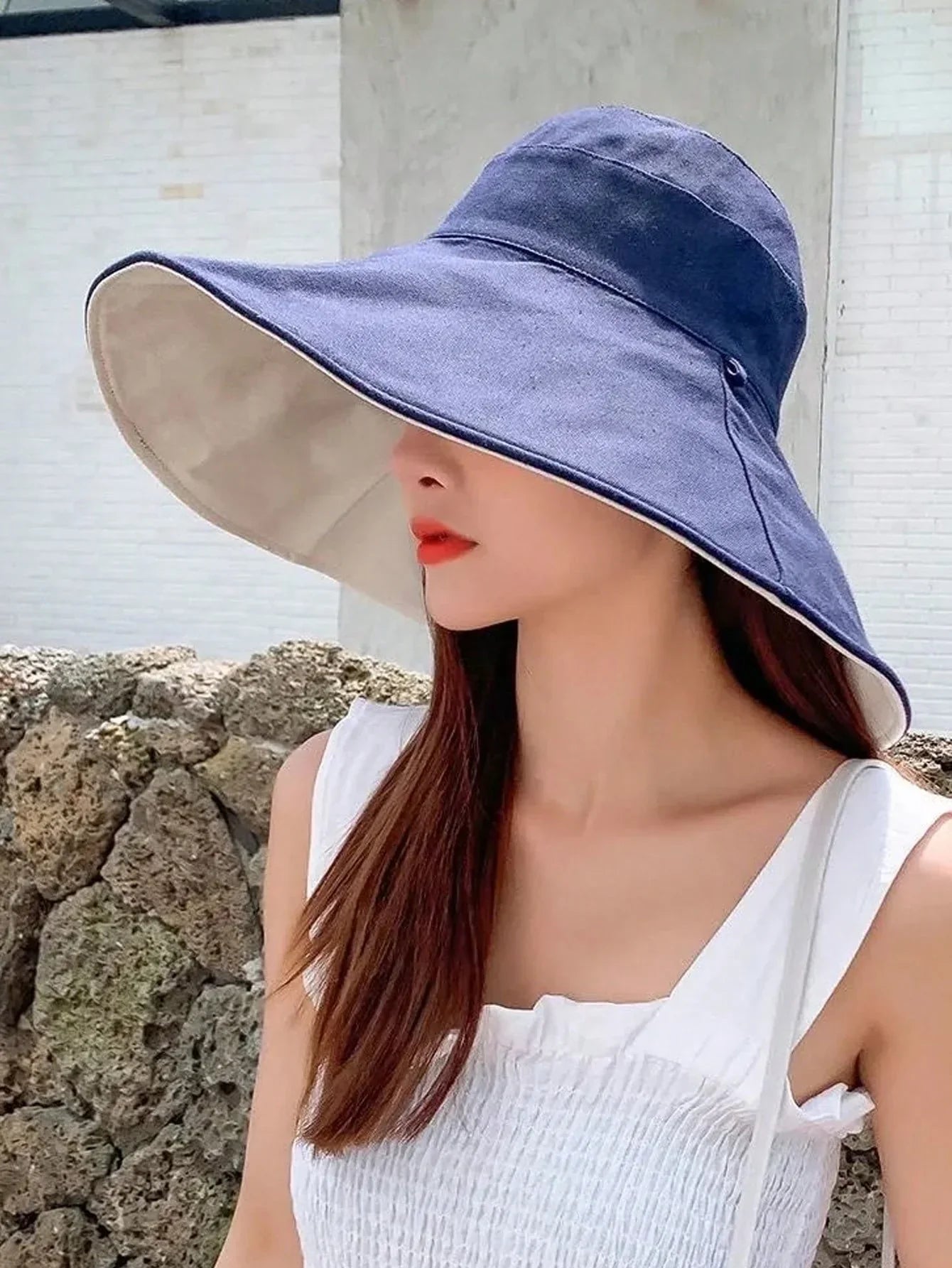 Solmira – Wide brim – Reversible sun hat-10174850859335-Ivory Ombre