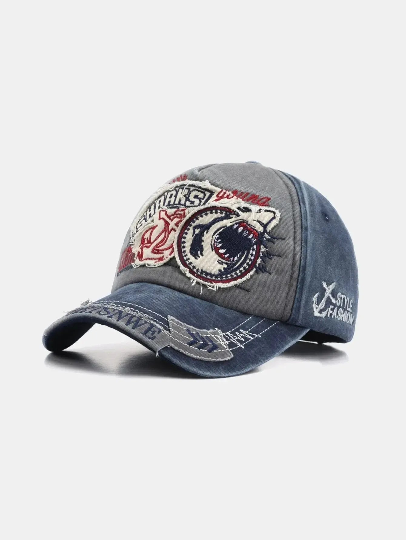 Sylisse – Denim-inspired – Shark baseball cap-10174658904391-Ivory Ombre