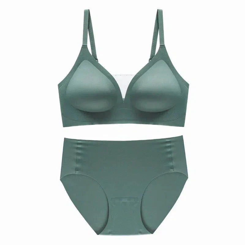 Teline – Seamless deep V – Bra and briefs set-10174861967687-Ivory Ombre