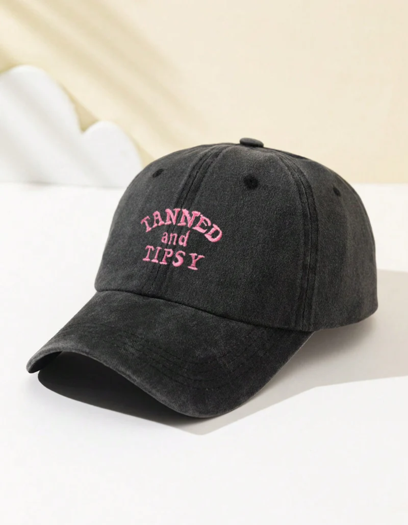 Tipselle – Slogan charm – Cotton baseball cap-10174850105671-Ivory Ombre
