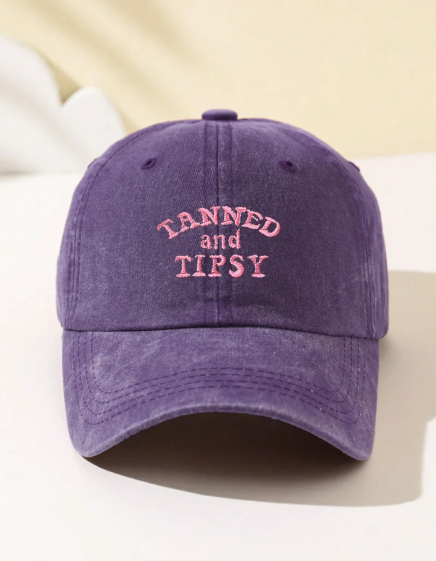 Tipselle – Slogan charm – Cotton baseball cap-10174850105671-Ivory Ombre
