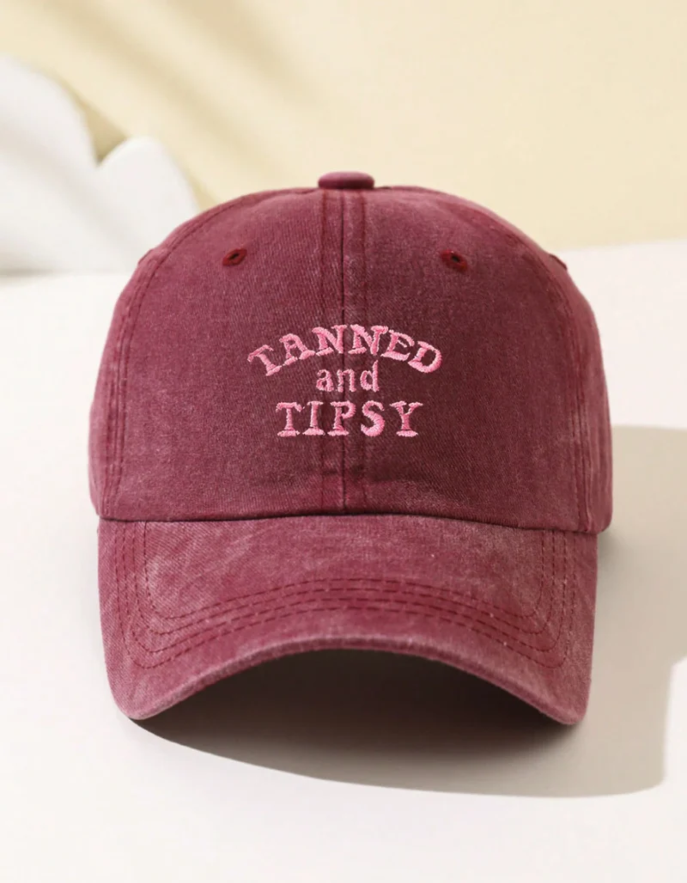 Tipselle – Slogan charm – Cotton baseball cap-10174850105671-Ivory Ombre