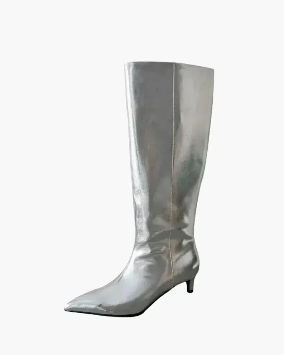 Tiziana – Kitten heel – Knee-high boots-10174700716359-Ivory Ombre