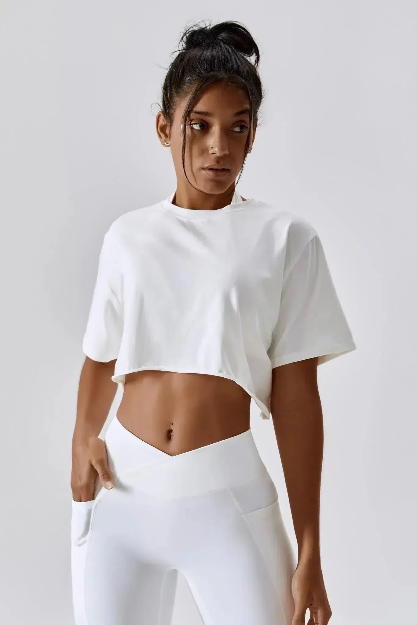 Tove – Cropped tee – 3-piece set-10174790402375-Ivory Ombre
