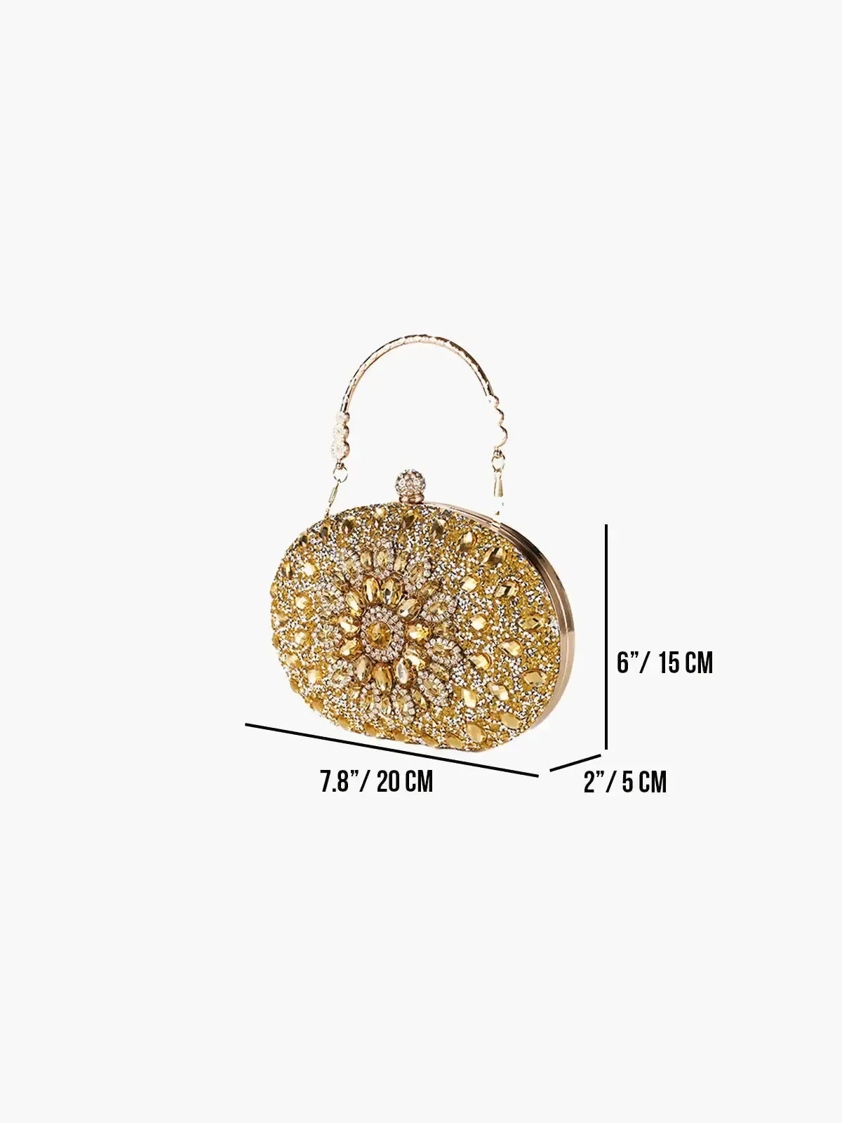 Vega – Floral motif – Gemstone evening clutch-10174667194695-Ivory Ombre