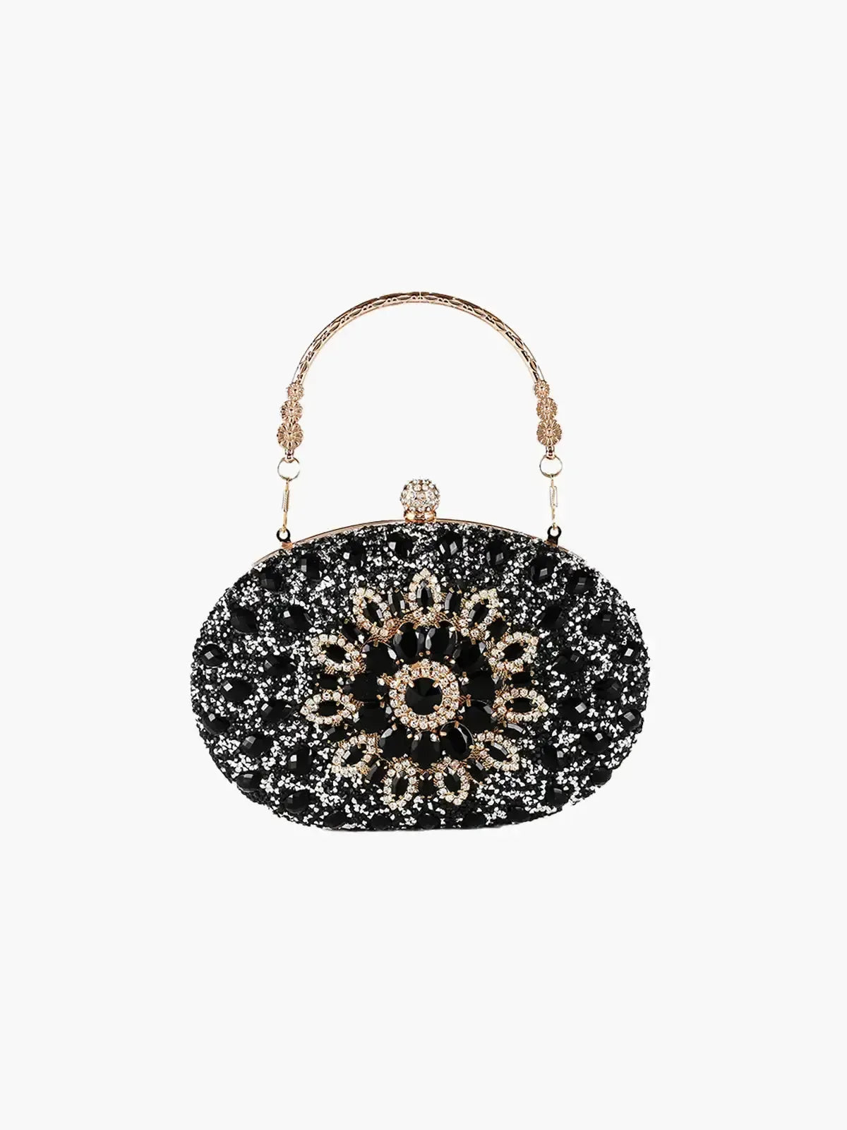 Vega – Floral motif – Gemstone evening clutch-10174667194695-Ivory Ombre