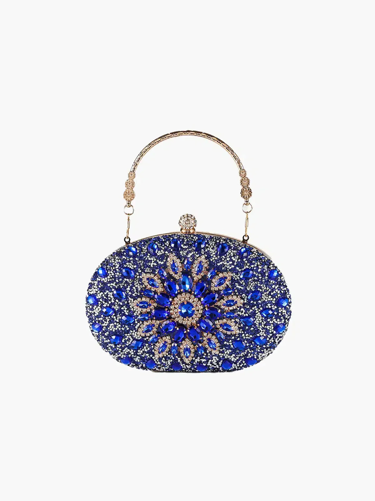 Vega – Floral motif – Gemstone evening clutch-10174667194695-Ivory Ombre