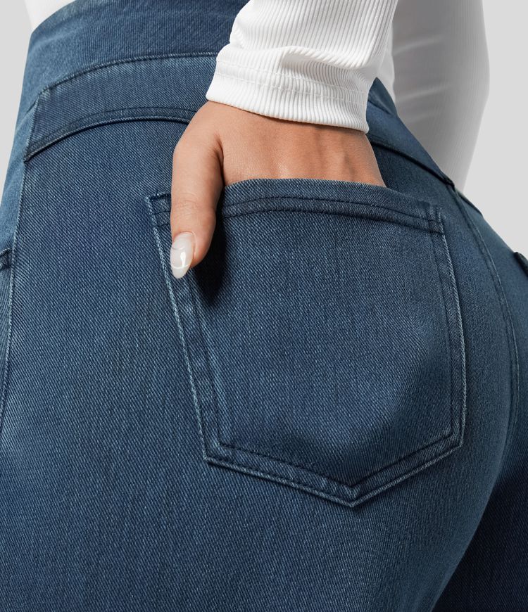 Verenza – High waist comfort – Wide leg jeans-10174856626503-Ivory Ombre