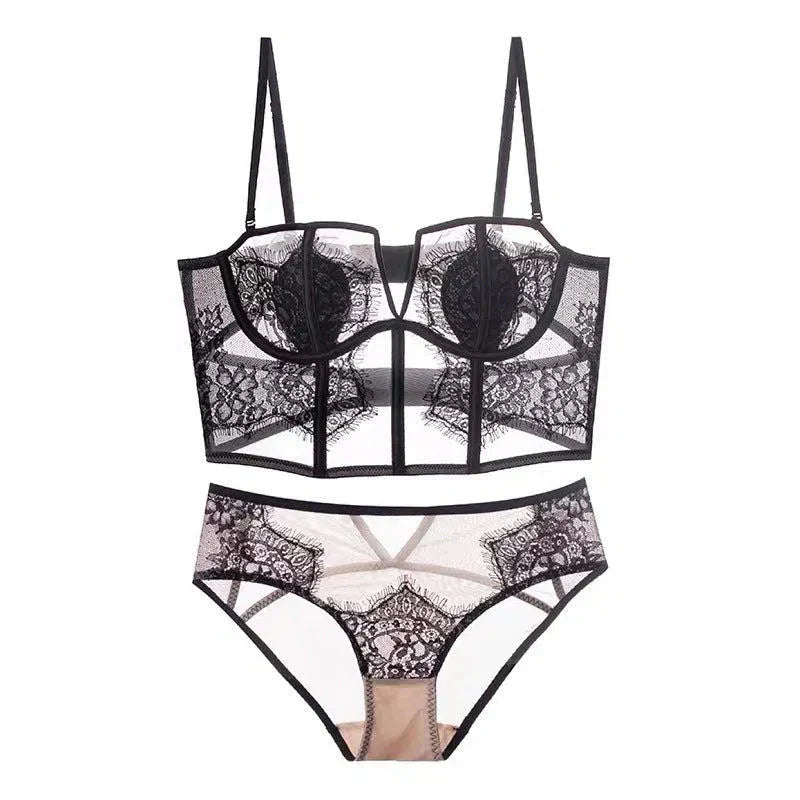 Violetta – Lace corset – Lingerie set-10174861607239-Ivory Ombre