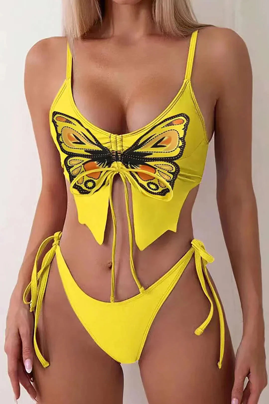 Zirlea – Butterfly pattern – Swimwear set-10174711300423-Ivory Ombre